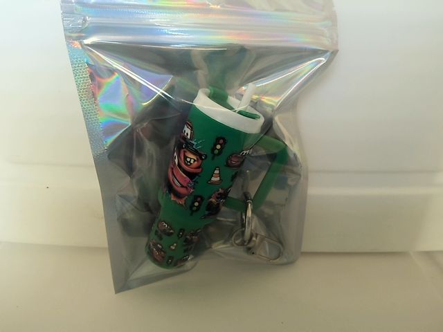 Green Tumbler Keychain Grace's bead Shop