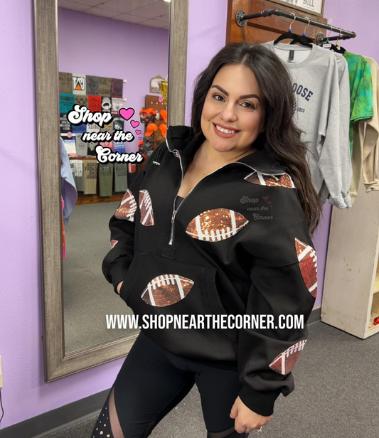 Quarter zip Sequins football