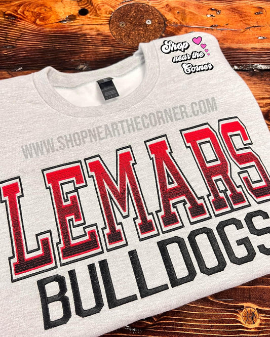 Ombre Crewneck- LeMars Bulldogs