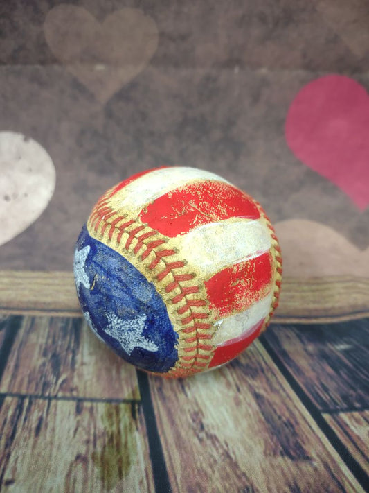 Red, White & Blue  Painted Baseball