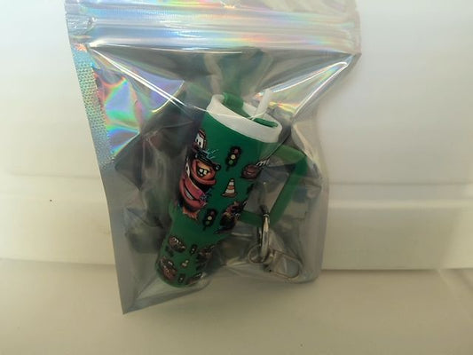 Green Tumbler Keychain Grace's bead Shop