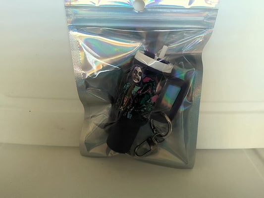 Dark Purple Tumbler Keychain Grace's bead Shop