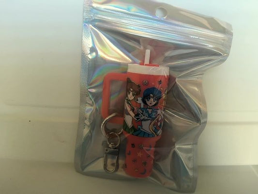 Red Tumbler Keychain Grace's bead Shop