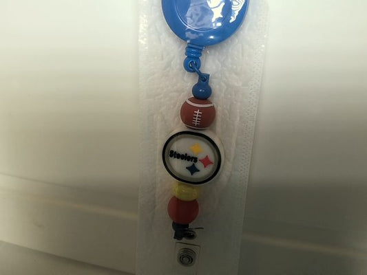 Blue Focal Bead Badge Reel Grace's bead Shop