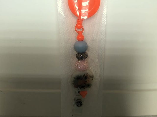 Orange Focal Bead Badge Reel Grace's bead Shop
