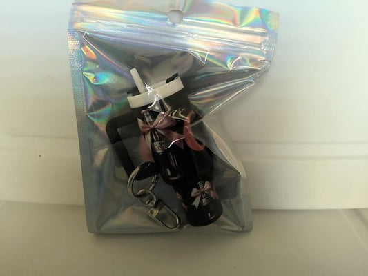 Black Tumbler Keychain Grace's bead Shop