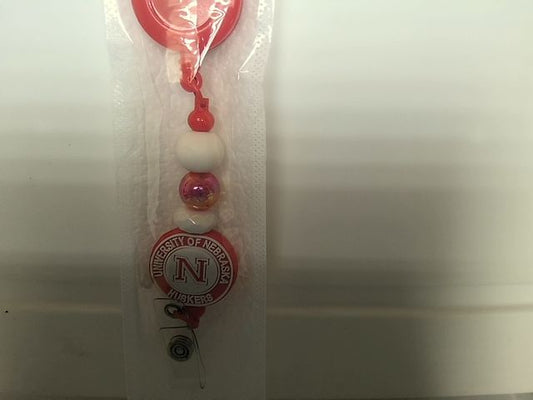 Red Focal Bead Badge Reel Grace's bead Shop