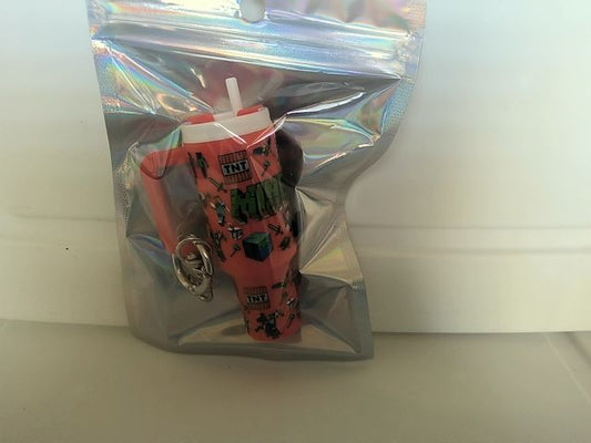 Red Tumbler Keychain Grace's bead Shop