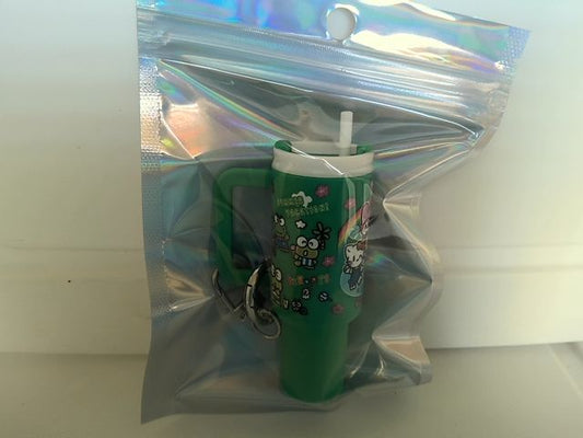 Green Tumbler Keychain Grace's bead Shop