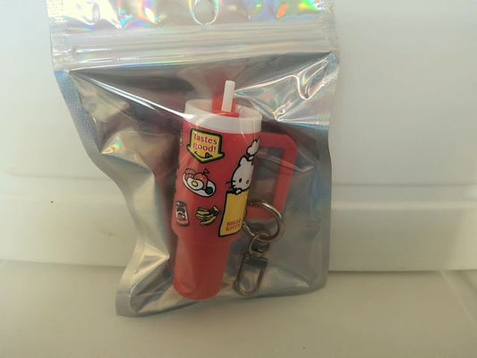 Red Tumbler Keychain Grace's bead Shop